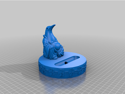 penguin buddha téléphone supporter McFoxxy 3d print model - Mito3D