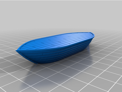 dnd small row boat vgormless 3d print model - Mito3D