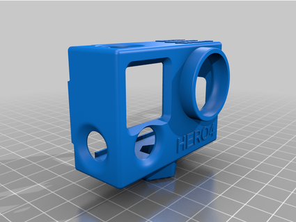tpu flex gopro hero 4 case frame mount 1 screw tripod mikkelsimon 3d print model - Mito3D