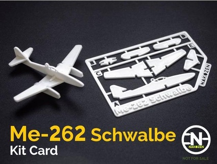 me-262 schwalbe kit card nakozen 3d print model - Mito3D