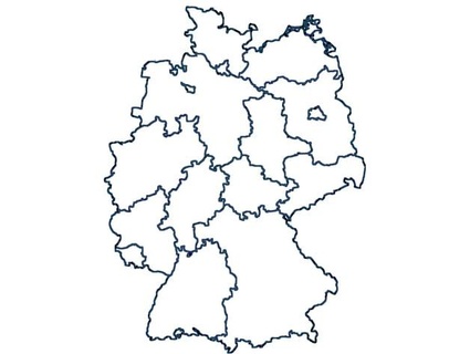 Almanya harita eyaletler kahverengi 3d print model - Mito3D