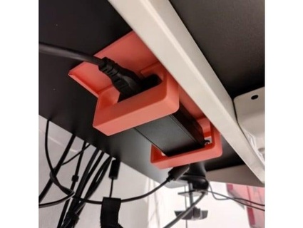 adjustable under-desk power brick mount glitzville 3d print model - Mito3D