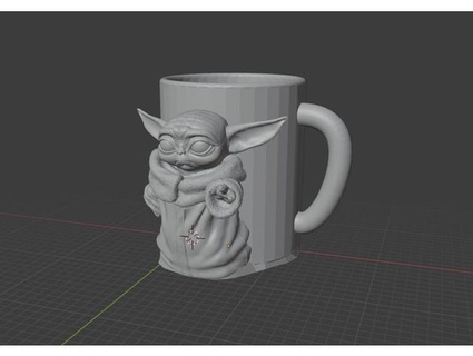 Baby Yoda Bier geboren Kaffee Becher Dezimalrunde 3d print model - Mito3D
