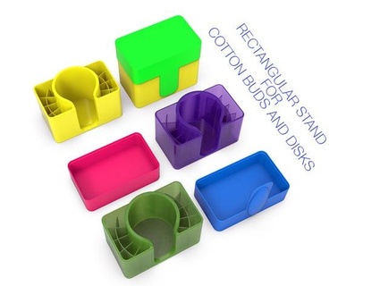rectangular stand cotton buds disks ruvimkub 3d print model - Mito3D