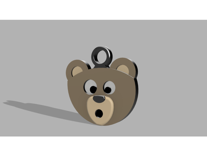 suprised bear pendant xenomorphium 3d print model - Mito3D