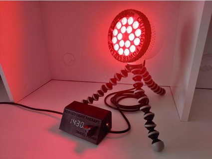 rosso luce terapia lampada 18x3w guidato poliedro 3d print model - Mito3D