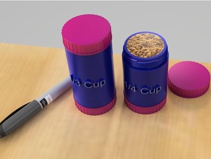 measuring & storage tubes - dairyland milk jug caps 3d print model - Mito3D