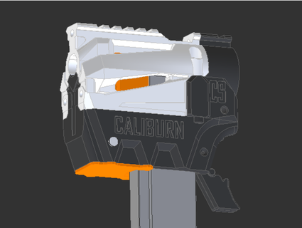 nerf caliburn - passive adapter magwell lower captainslug 3d print model - Mito3D