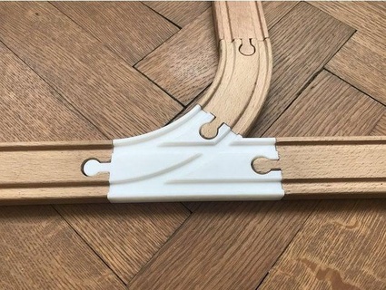 small 45deg switch - brio ikea wooden train track timqui 3d print model - Mito3D