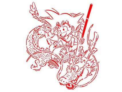 ragazzo Goku stencil 4 longquan 3d print model - Mito3D