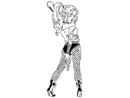 Harley Quinn şablon 15 uzun boylu 3d print model - Mito3D