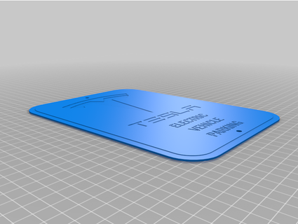 tesla electric vehicle parking sign - letters fixed deivonmaker 3d print model - Mito3D
