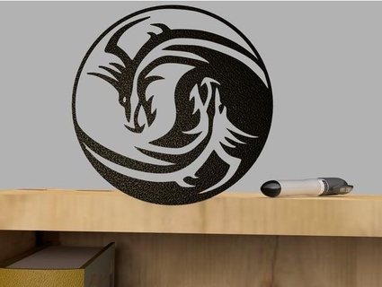 yin yang silhouette 3d print model - Mito3D