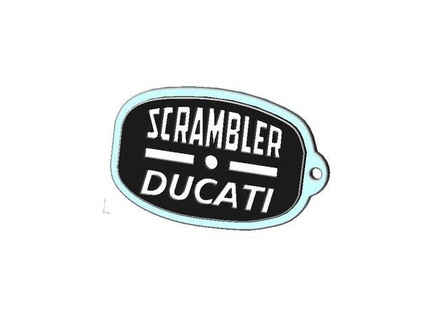 ducati scrambler logo portachiavi 3 shire 3d print model - Mito3D