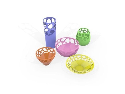 küçük çanak Voronoi Desen aşılar 3d print model - Mito3D