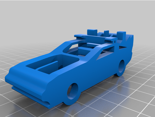 delorean voiture + logo luminette 3D print model - Mito3D