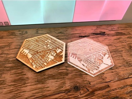 brooklyn coaster laser cut danack 3d print model - Mito3D