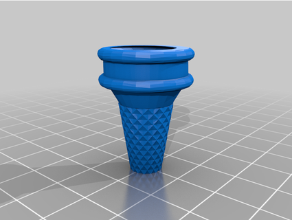 separated ice cream cone screw container 7th boss 3d print model - Mito3D