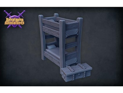 min Patreon bunk bed Fußraum roleplayingminiatures 3d print model - Mito3D