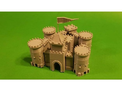 castle dovetail - interlocking miniature building set arturis 3d print model - Mito3D
