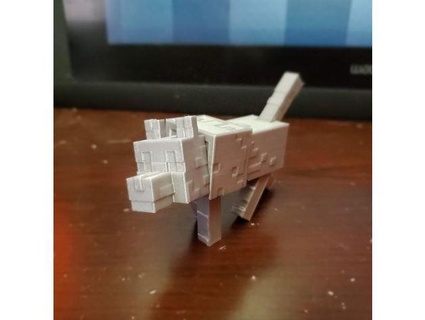 articulado Minecraft lobo poligoncherub 3d print model - Mito3D
