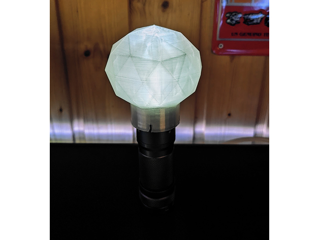 flashlight icosphere diffuser p45q 3D print model - Mito3D