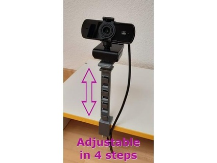 slim height-adjustable webcam holder cbti 3d print model - Mito3D