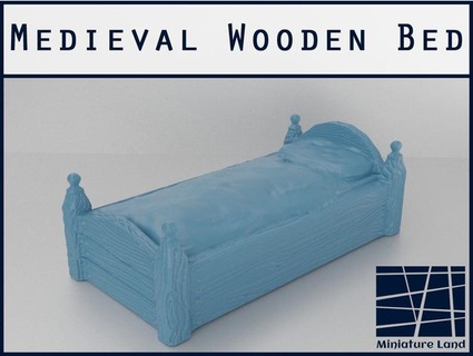 medieval wooden bed - tabletop gaming miniatureland 3d print model - Mito3D