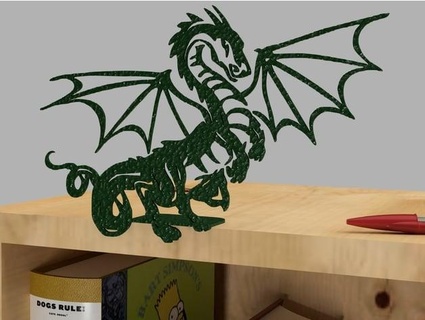 drakon kholkikos Dragão silhueta 3d print model - Mito3D