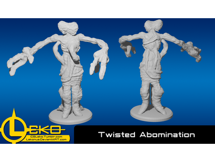 torcido abominação cs fácil 3d print model - Mito3D