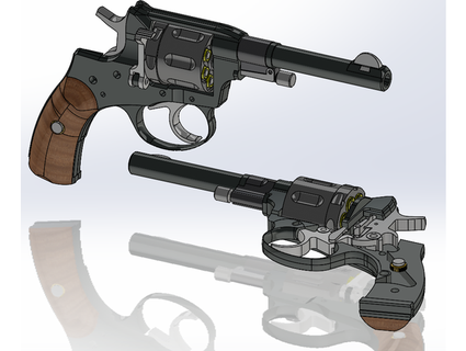 nagant m1895 Revolver roschup 3d print model - Mito3D