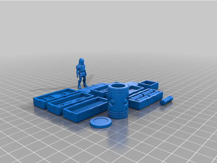 scifi crates barrels yorkshiretea 3d print model - Mito3D