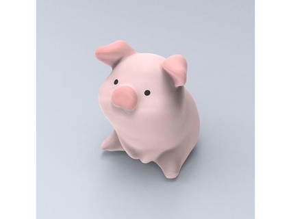 squat pig generated revopoint pop 3d print model - Mito3D