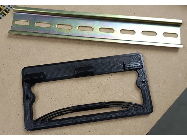 vacarme rail monter conforme printemps hutschiene plaque montage mit intégré plume base 3D print model - Mito3D