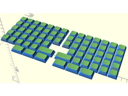 Moonlander özel dsa klavye tuşları keyv2 dev dünya 3d print model - Mito3D