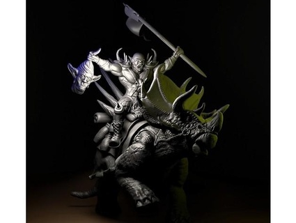 orc rider triceratops sort clankyclogs 3d print model - Mito3D