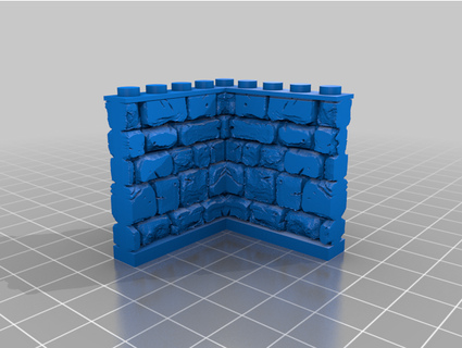 mimicbrick - embarkment kit 5x5 corner wall brick001 3d print model - Mito3D