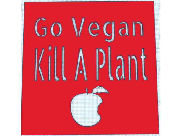 go vegan kill plant stencil echo112 3D print model - Mito3D