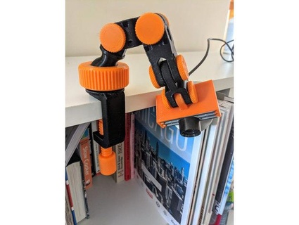 desk clamp ball socket connector articulating raspberry pi camera mount apjapj 3d print model - Mito3D