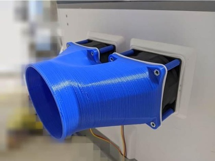 Flashforge Träumer 80mm Ventilator montieren Auspuff entlüften 100mm Adapter Fubuki Labor 3d print model - Mito3D