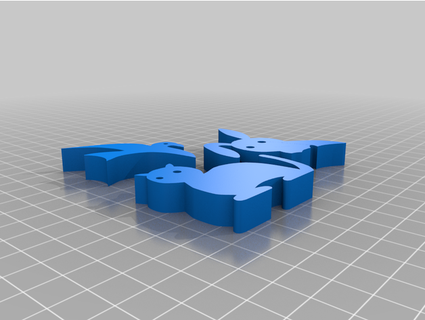 2d puzzle animal set rabbit pcn3dprinting 3d print model - Mito3D