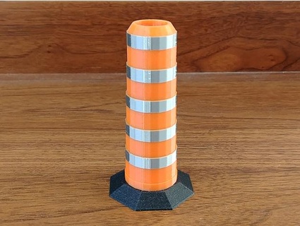montreal orange traffic construction cone pen holder redherring1up 3d print model - Mito3D