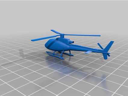 helicopter as350 n scale scribbless 3d print model - Mito3D