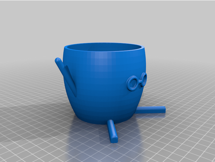 happy nerd flower pot druuu 3d print model - Mito3D