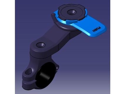 quad lock concept 22mm dia handle bar mount davcat 3d print model - Mito3D