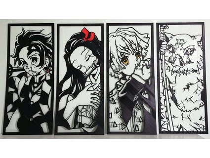 demon slayer - kimetsu yaiba 2d wall art set 10 characters nanotech76 3d print model - Mito3D