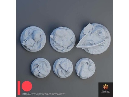 round bases - water free sample maxraw 3d print model - Mito3D