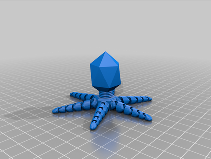 t4 bacteriophage articulated molecularlevel 3d print model - Mito3D