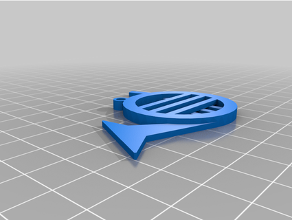blu francese corno portachiavi incontrato madre callman 3d print model - Mito3D