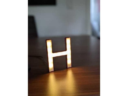 glowing letter h modisch fabrications 3d print model - Mito3D